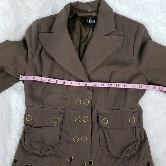 Anthropologi Luii brown rivet blazer jacket sz med - Picture 6 of 9